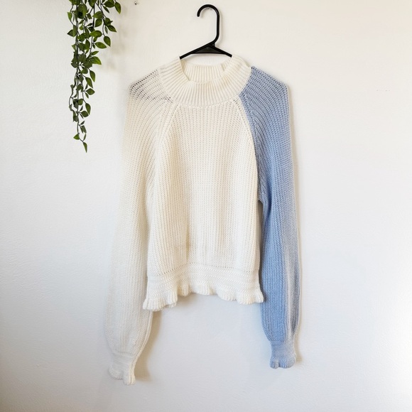 AMO Tahoe Knit Ribbed Mock Sweater Pullover Sz S - Picture 2 of 10